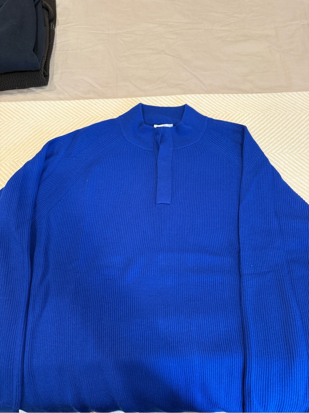 Peter Millar Apres Ski Royal Blue Button Up Ribbed Sweater (magnetic closure)
